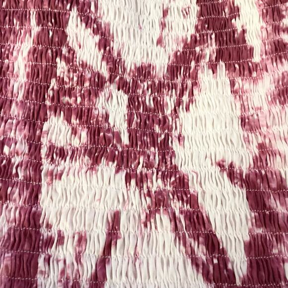 S/W/F Escapism Treasure White Pink Smocked Tie Dye Mini Dress S $279 - Picture 11 of 12